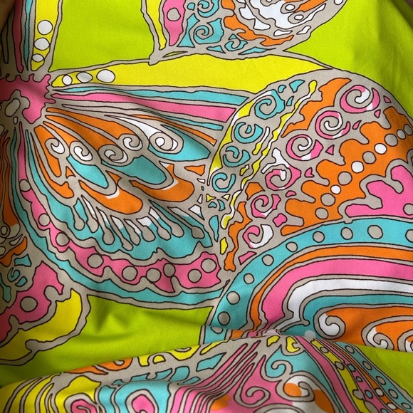 Trina Turk Butterfly Print Halter Dress Vivid Multicolor Excellent Size M - Picture 5 of 8